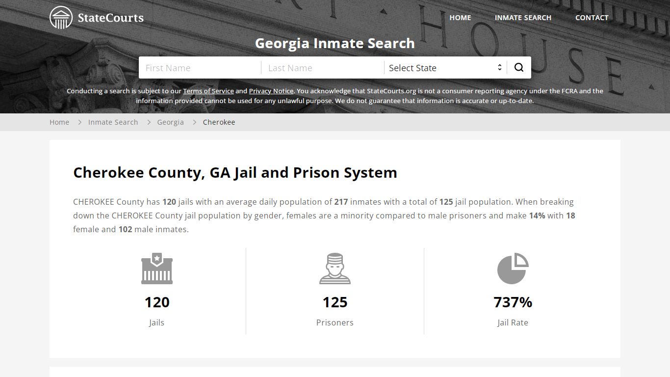 Cherokee County, GA Inmate Search - StateCourts