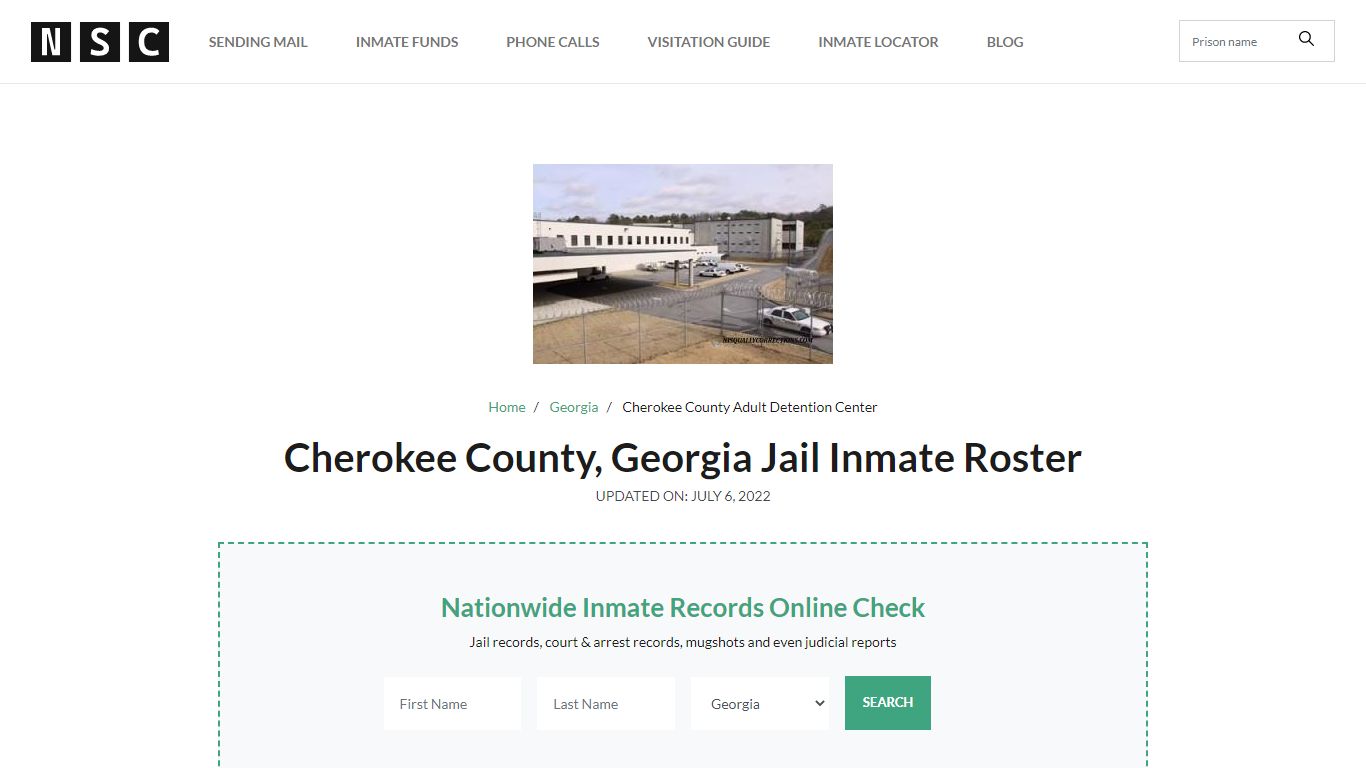Cherokee County, Georgia Jail Inmate List